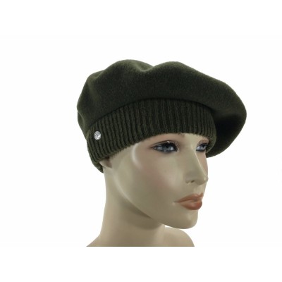 Laulhere French 100% Wool Soft Beret Hat La Parisienne Khaki Made In France  eb-78120766